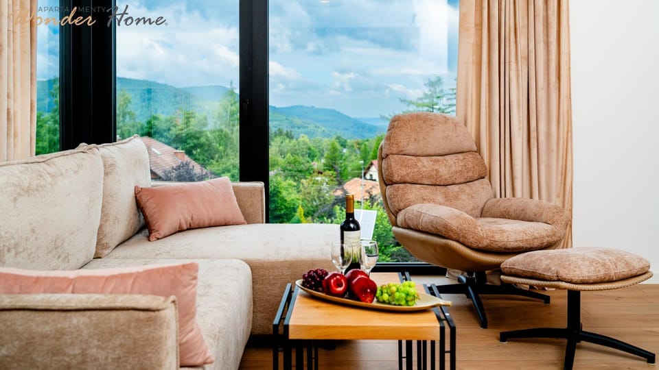 Natural landscape, Living room, Seating area, Mountain view
