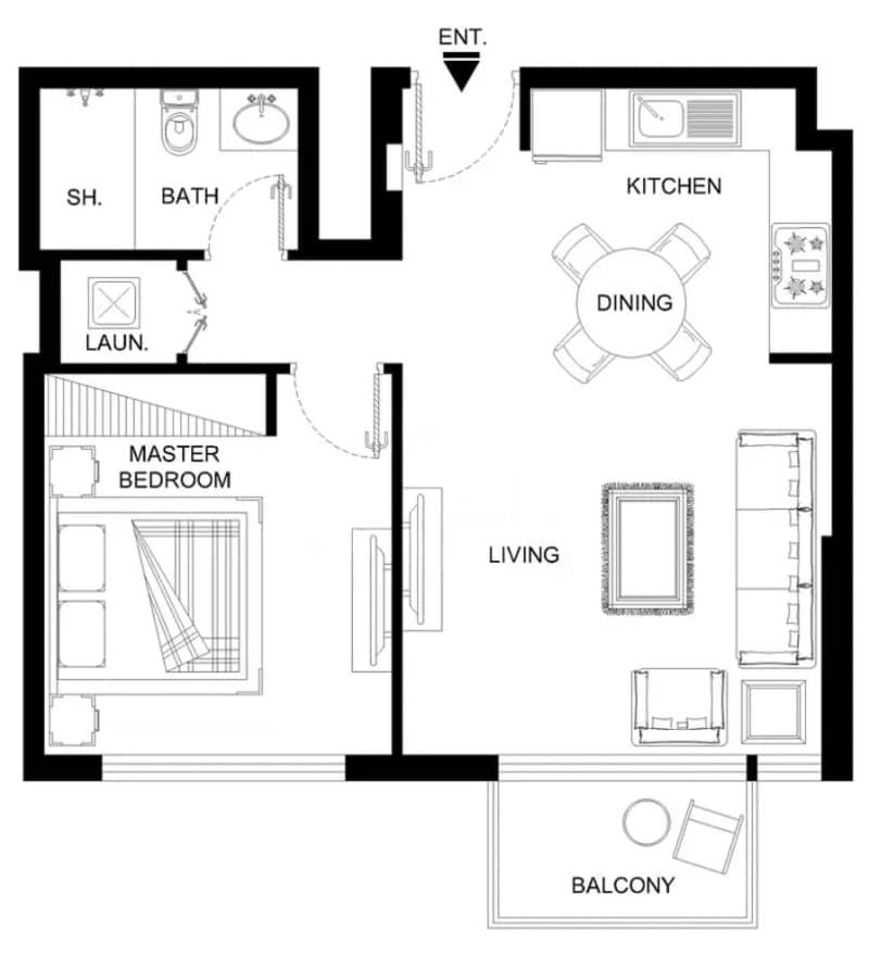 Free housekeeping visits during your stay - StayShort - Chic 1-Bed for 4 in Prime Dubai Hills Location Apartment in Dubai