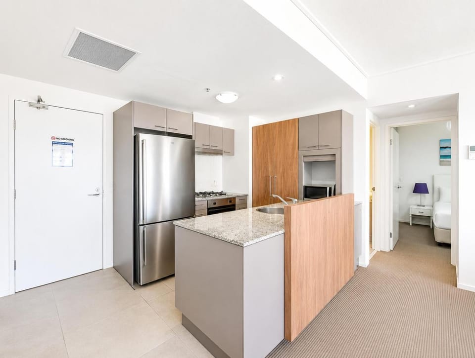 Kitchen or kitchenette, oven, stove