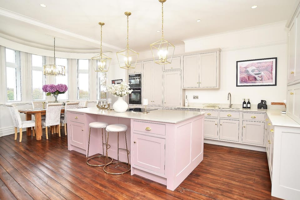 Photo of the whole room, Dining area, dishwasher, microwave, oven, stove, kitchen