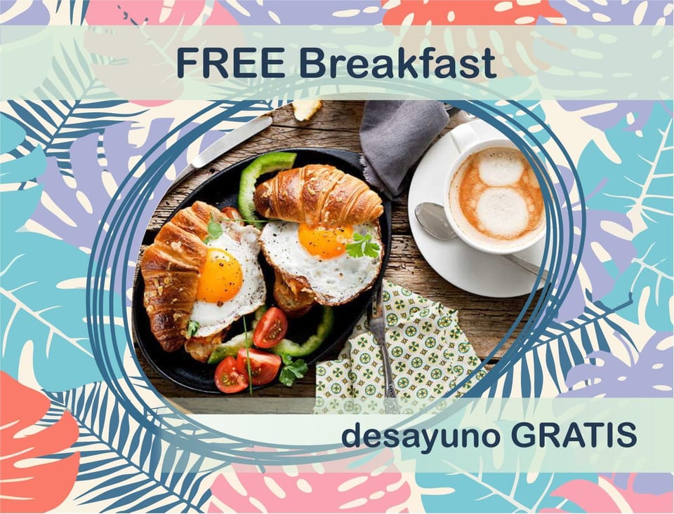 Text overlay, Breakfast, Continental breakfast