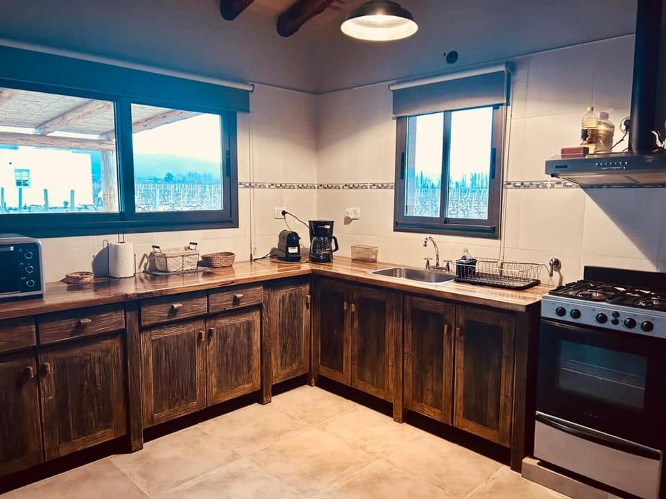 Kitchen or kitchenette, stove, toaster