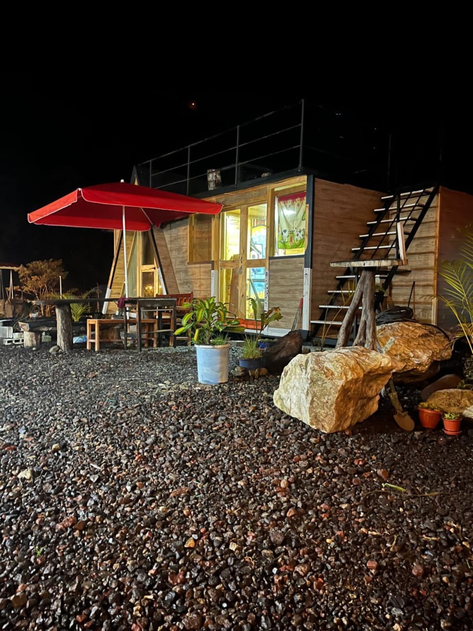 Property building, Patio, Night