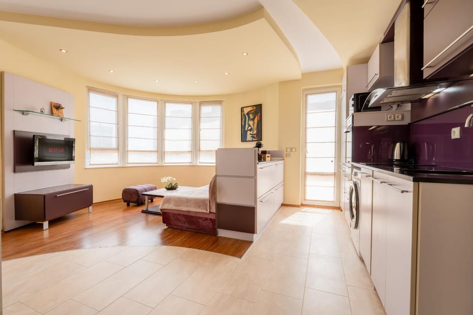 TV and multimedia, Kitchen or kitchenette, Living room, Seating area, Evening entertainment, oven