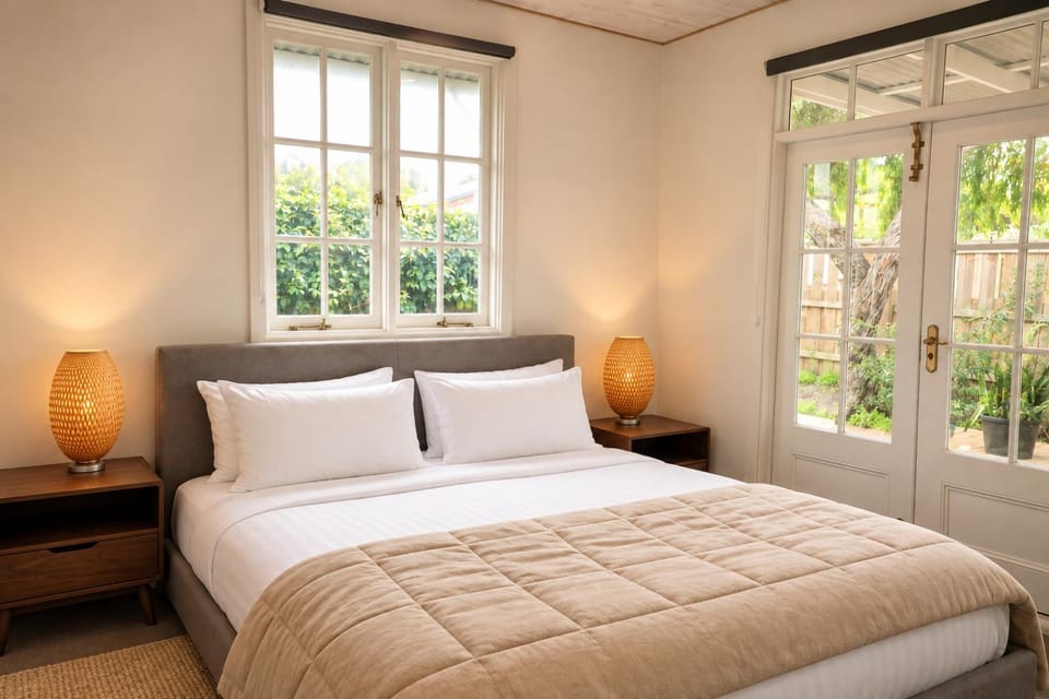 Bed, Bedroom, towels, wardrobe