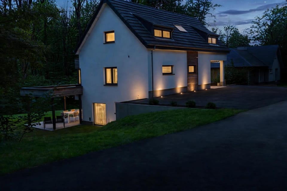 Property building, Night, Parking
