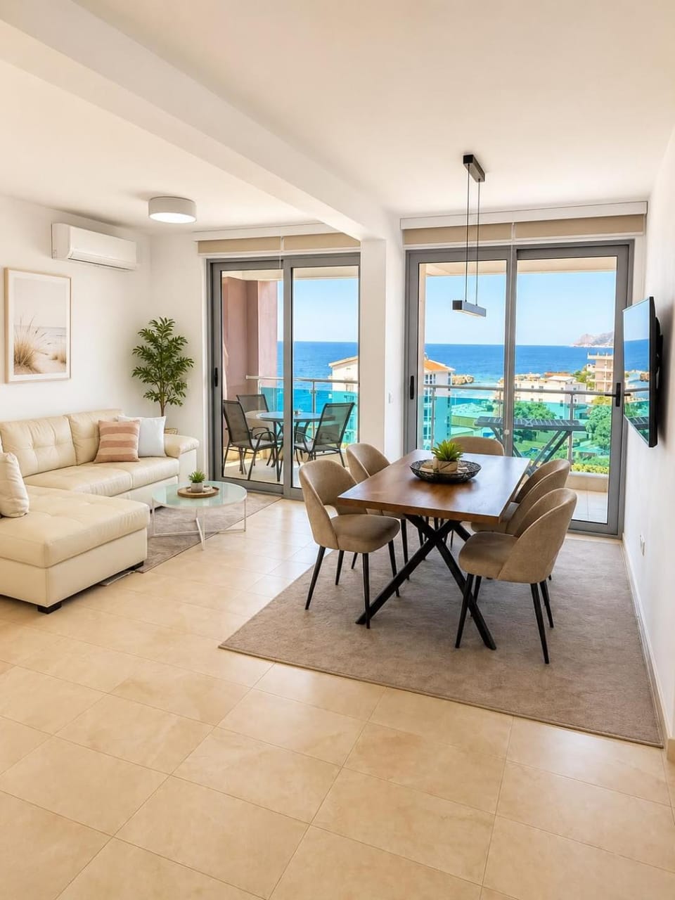 Natural landscape, TV and multimedia, View (from property/room), Balcony/Terrace, Living room, Seating area, Dining area, Sea view