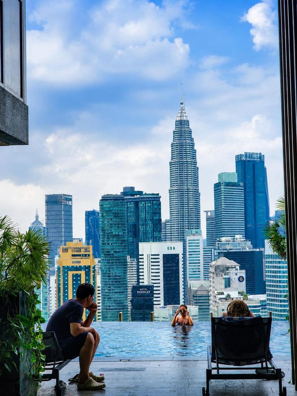 Seating area, City view