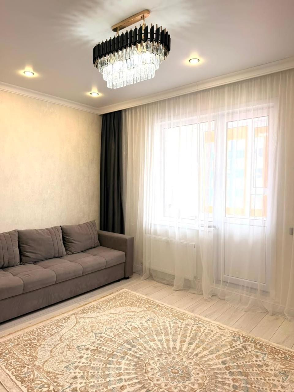Bed, Living room, Seating area