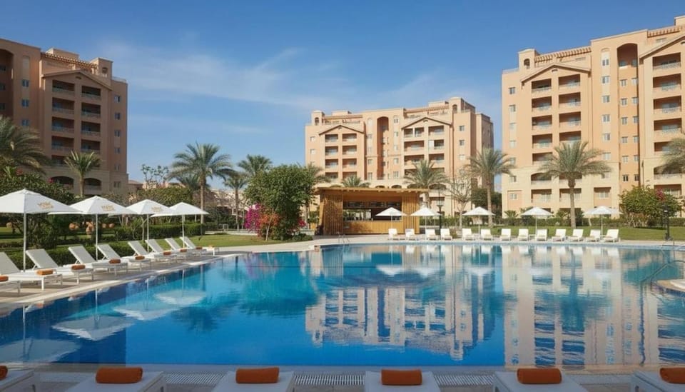 Property building, Pool view, Swimming pool