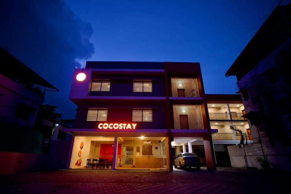 Property building, Night, Street view