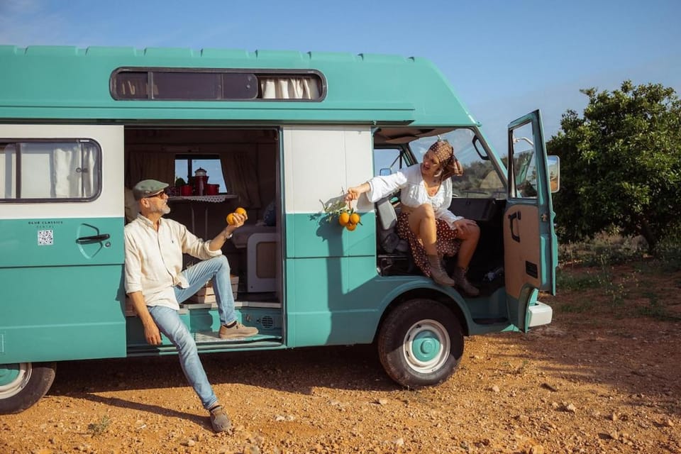 Rent a VW LT31 Camper Van with Blue Classics Luxury tent in Portimao
