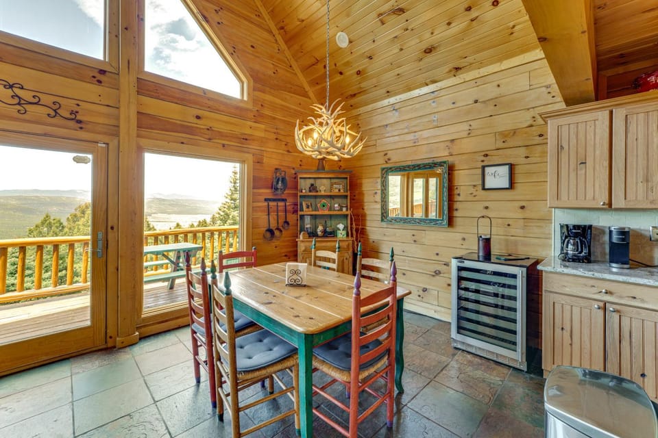 Incredible Views! Log Cabin w/ Wraparound Deck Cabin in Angel Fire