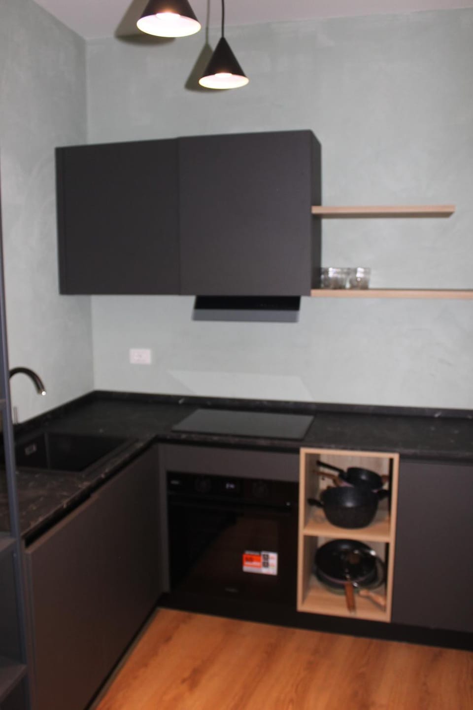 Kitchen or kitchenette, oven, stove