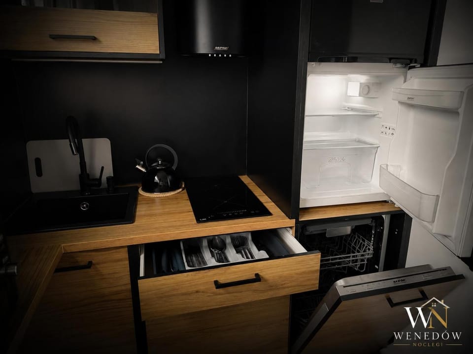 Kitchen or kitchenette, dishwasher