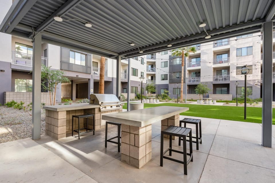 Property building, BBQ facilities, Garden view