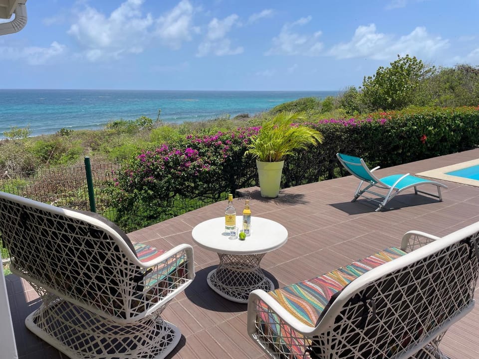 Patio, Pool view, Sea view