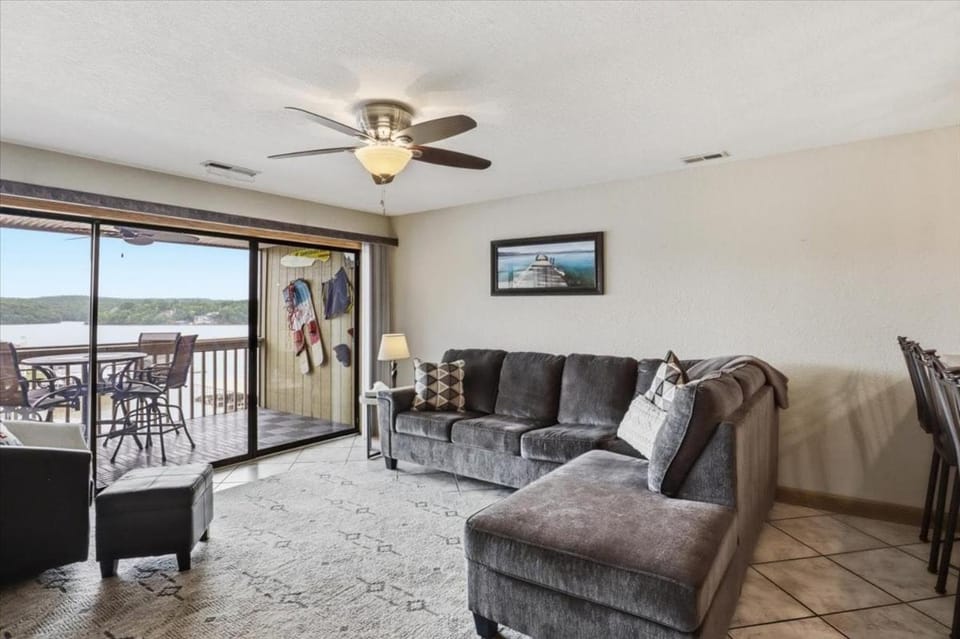 Living room, Seating area, Lake view