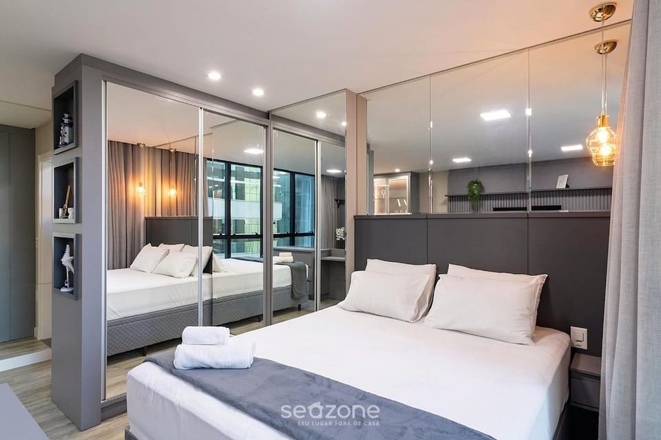 Bed, Bedroom, City view