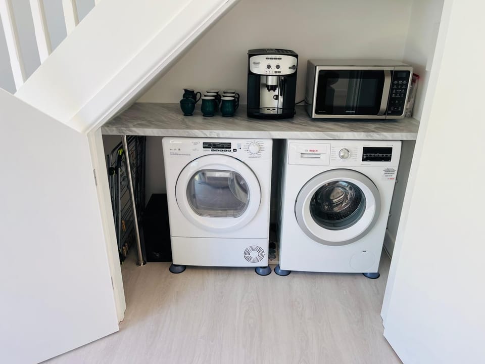 microwave, washing machine, dryer