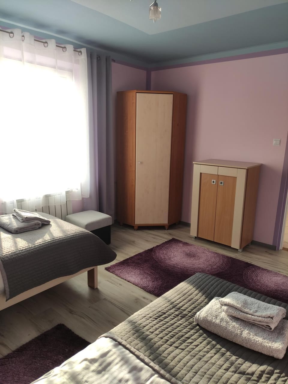 Bed, Photo of the whole room, Bedroom, towels, wardrobe