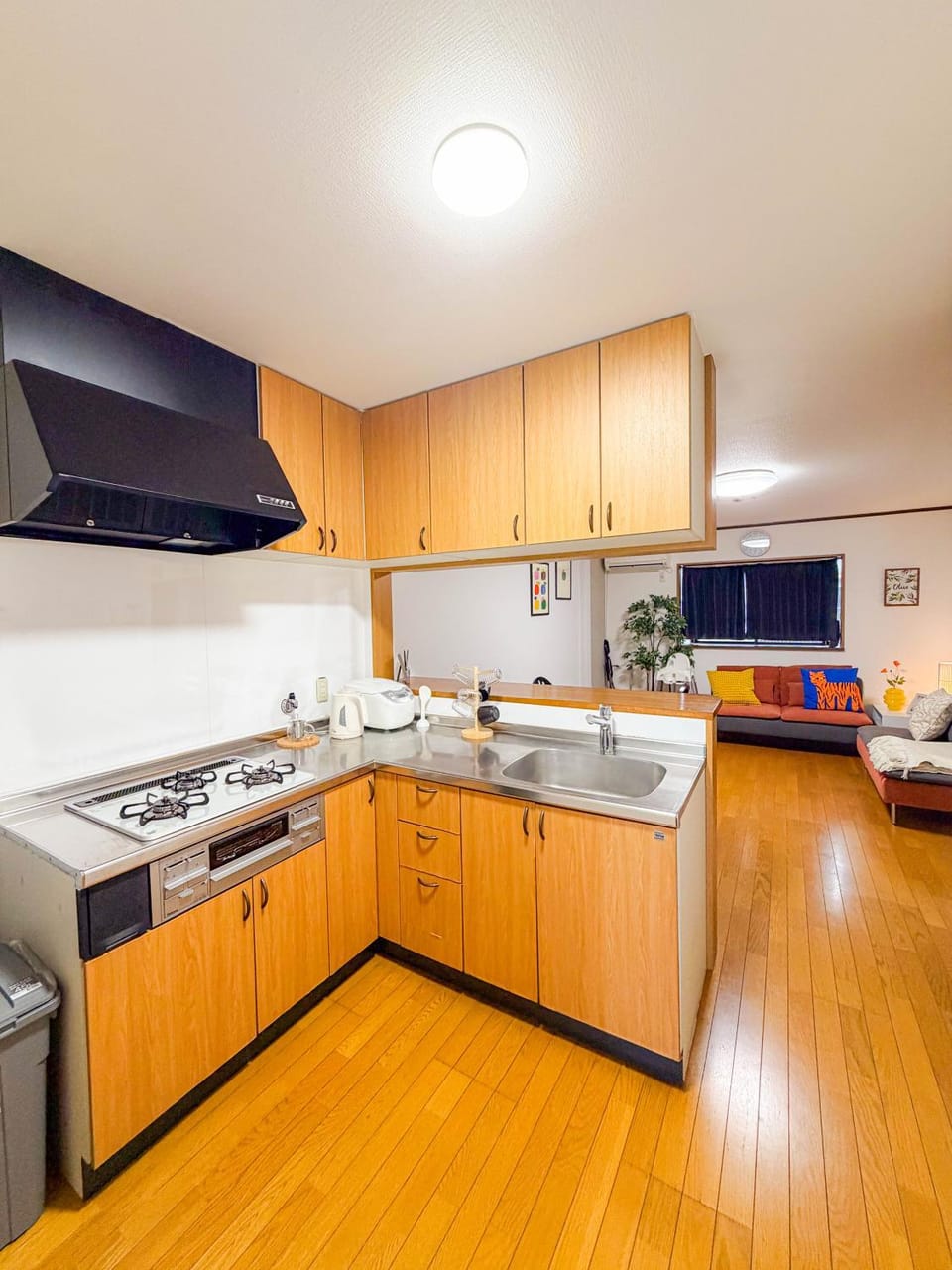 Kitchen or kitchenette, stove, kitchen