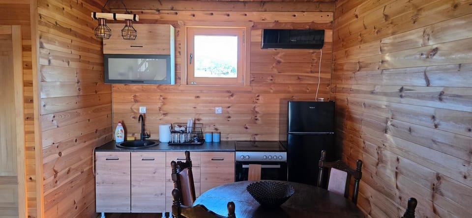 Kitchen or kitchenette, Dining area, hair dresser, oven, air conditioner