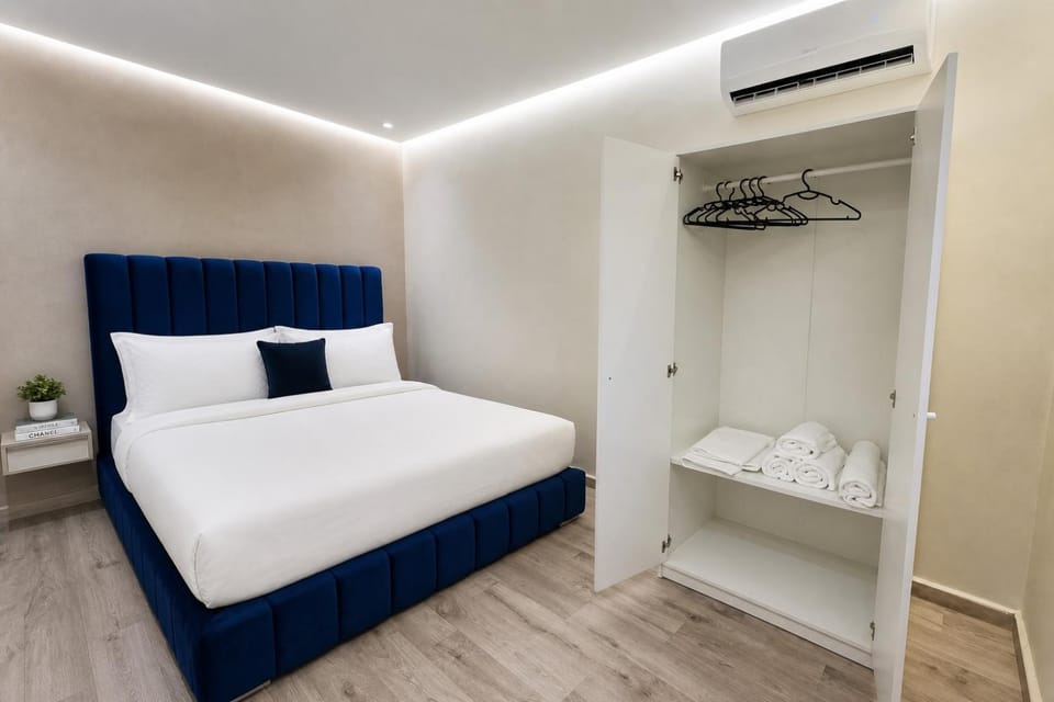 towels, wardrobe, air conditioner