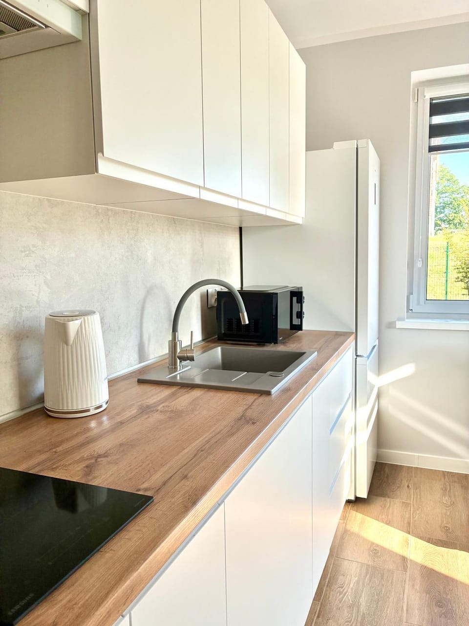 Kitchen or kitchenette, oven, stove