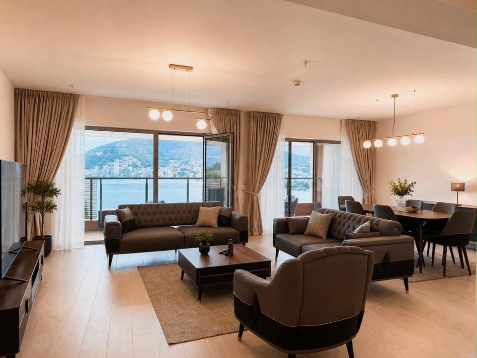 Natural landscape, Living room, Seating area, Mountain view