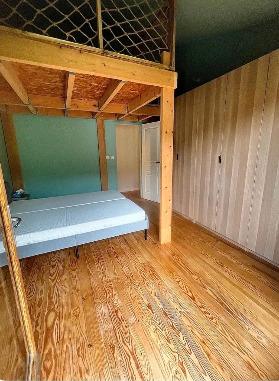 Bed, Photo of the whole room, Bedroom, bunk bed, wardrobe