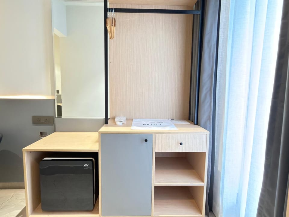 Bedroom, hair dresser, minibar, wardrobe