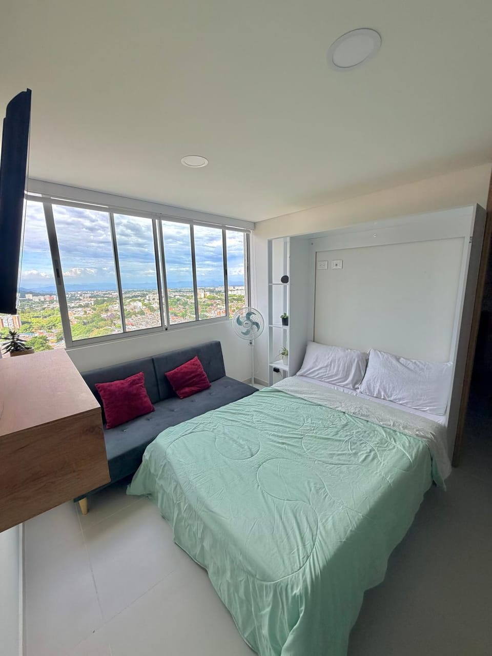Bed, Natural landscape, Bedroom, Mountain view