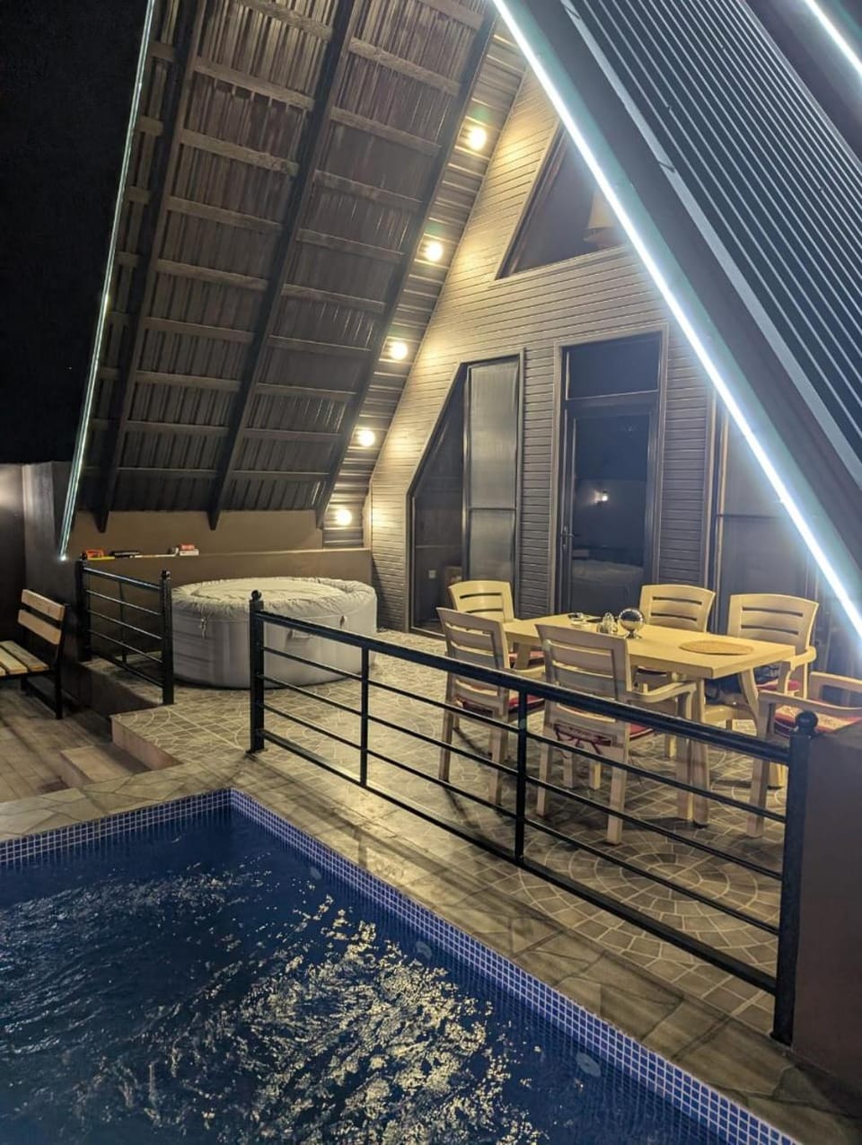 Property building, Patio, Swimming pool