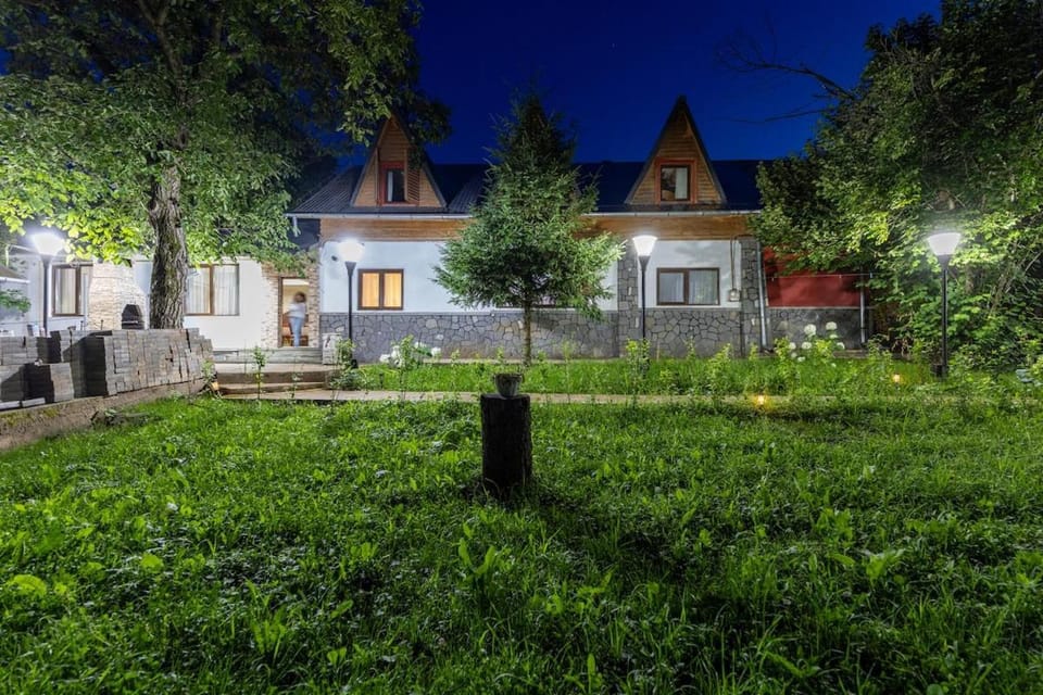 Property building, Night, Natural landscape, Garden