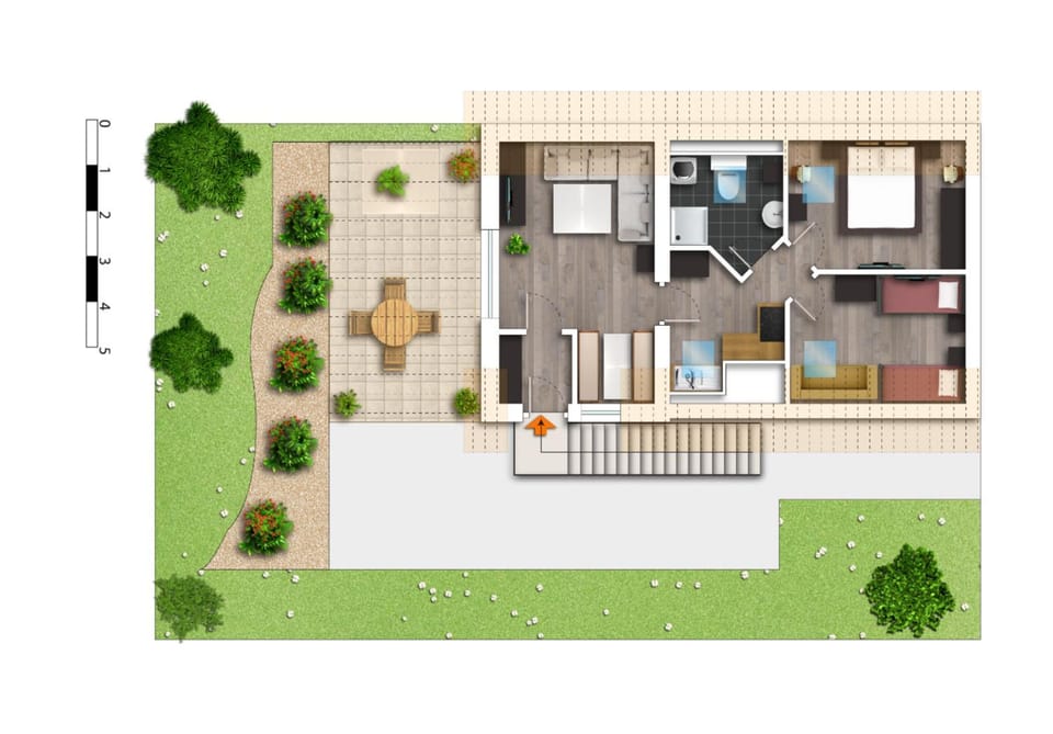Bird's eye view, Decorative detail, Floor plan