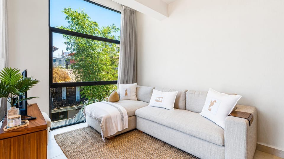 Living room, Seating area, Sea view