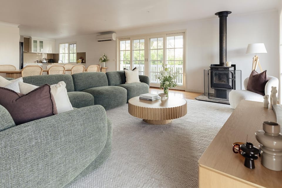 Living room, fireplace