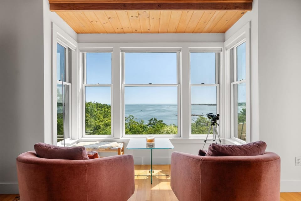 Day, View (from property/room), Living room, Seating area, Sea view, furniture