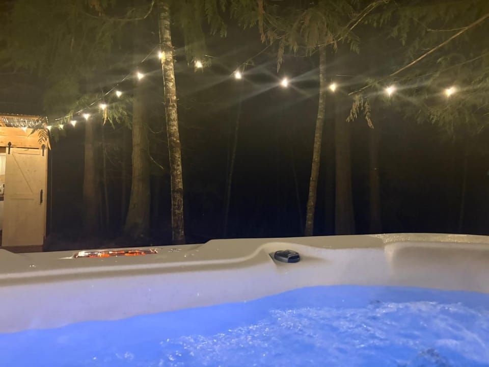 Under the Cedars Glamping Experience with Hot Tub Luxury tent in Olympic National Park
