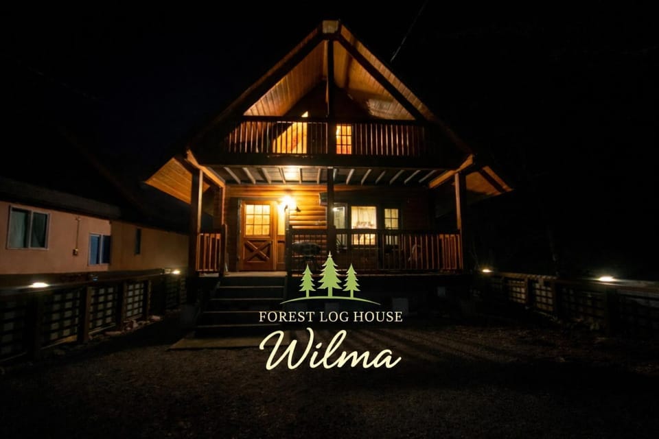 Property building, Night, Text overlay