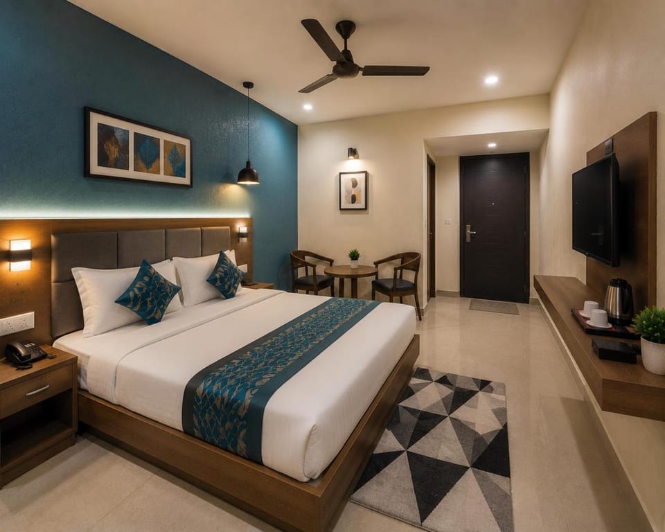 Communal lounge/ TV room, Bed, TV and multimedia, Photo of the whole room, Evening entertainment, Bedroom, fireplace