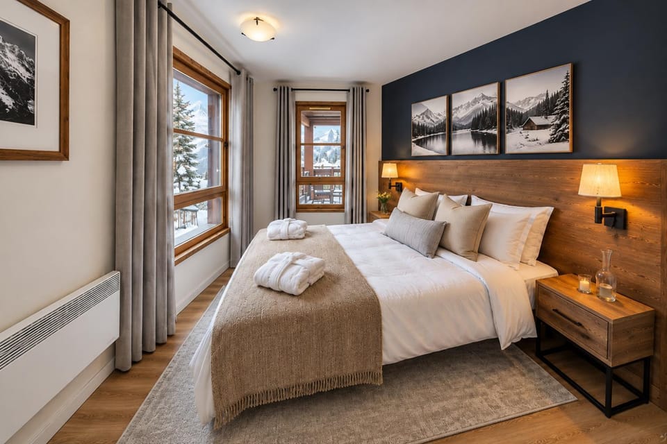 Bed, Day, Natural landscape, View (from property/room), Photo of the whole room, Bedroom, Mountain view, Time of day, Parking, internet, towels