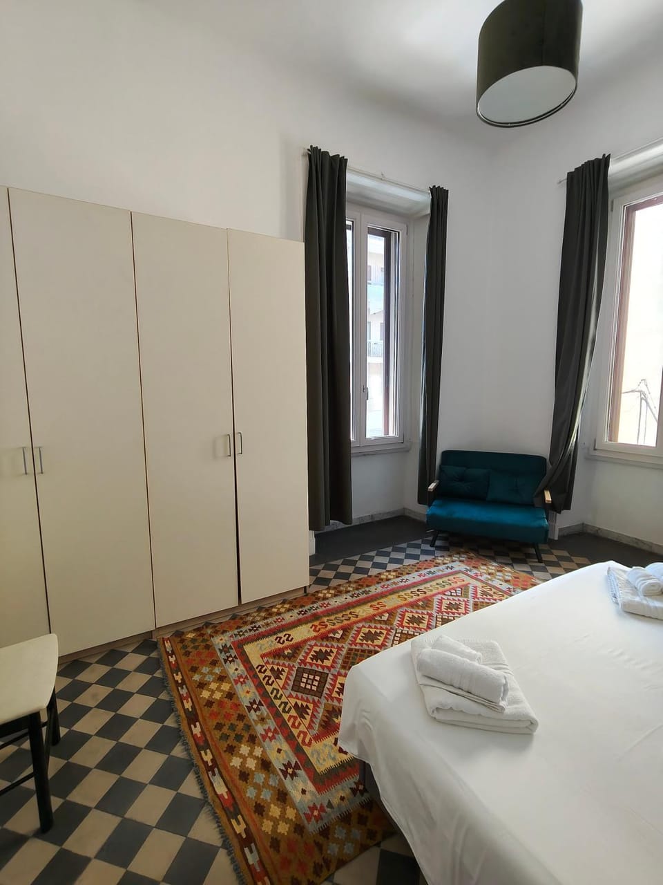 Bed, Photo of the whole room, Bedroom, towels, wardrobe