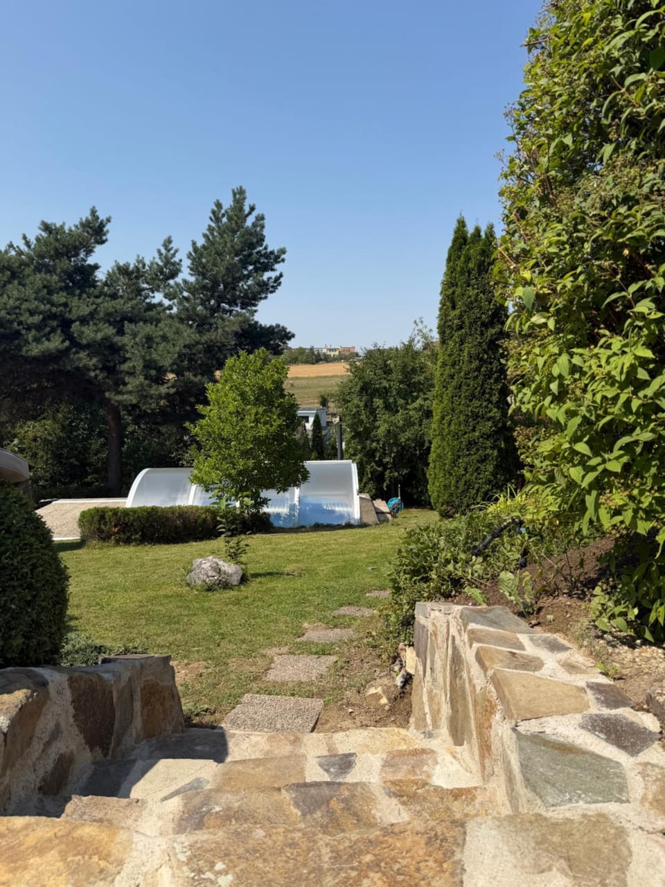 Natural landscape, Garden, Garden view, Pool view, Swimming pool