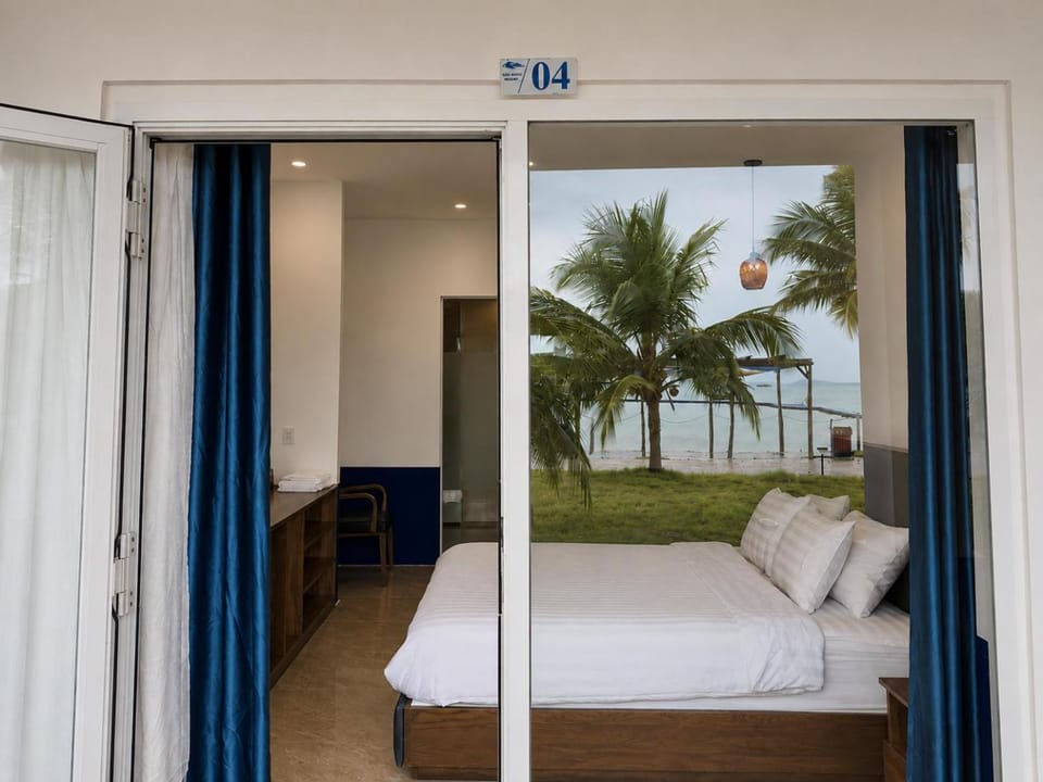 Bed, Natural landscape, Bedroom, Sea view