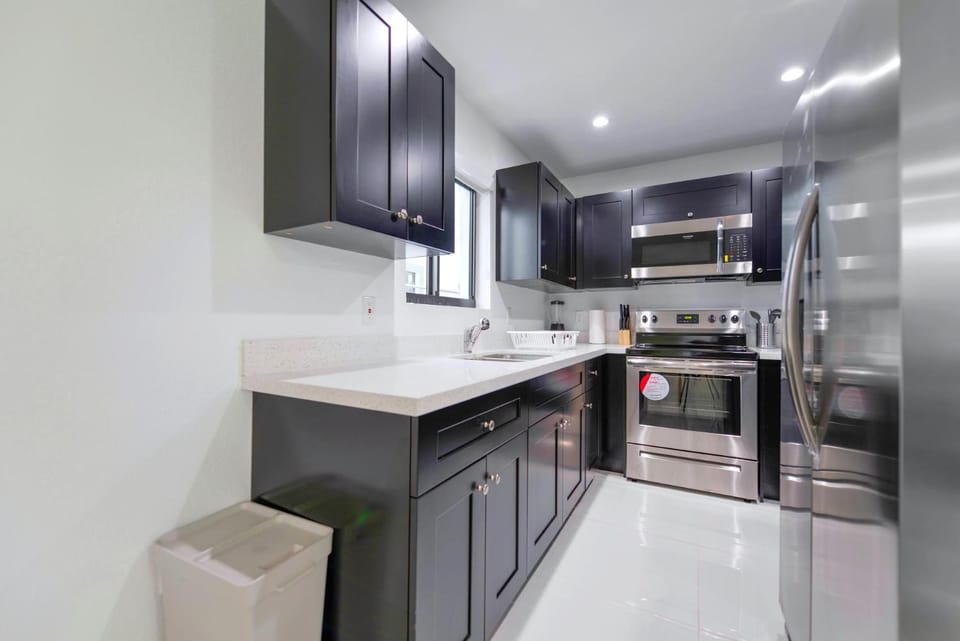 Kitchen or kitchenette, oven, stove, toaster