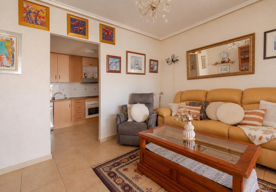 Kitchen or kitchenette, Living room, Seating area