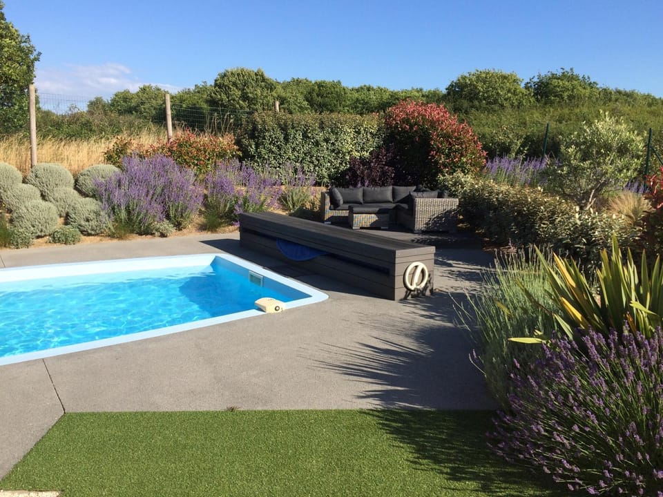 Property building, Living room, Swimming pool