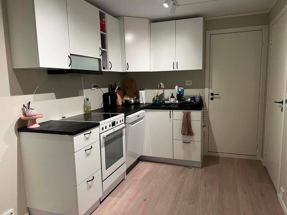Coffee/tea facilities, Kitchen or kitchenette, dishwasher, stove, toaster
